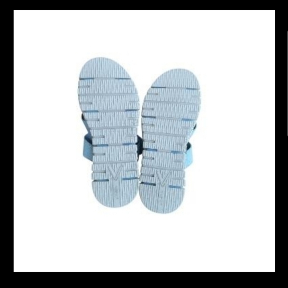 Wide Vionic Uptown Wedge Sandal Slide Heel Casual Shoe Blue Ivory White Women 10 - Picture 7 of 15